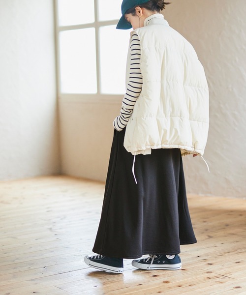 coca（coca）（コカ）の「暖か履き心地抜群裏起毛マキシスカート（スカート・レディース・チャコールグレー/ブラック/グレー/ライトグレー/アイボリー・SHORT/LONG）」の8枚目の写真
