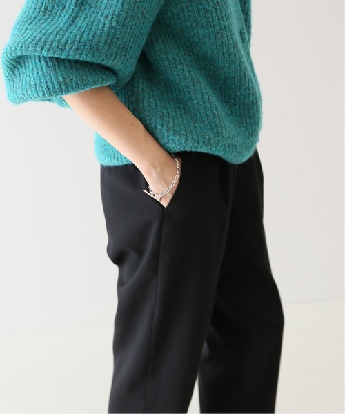 SLOBE IENA（スローブイエナ）の「ウォッシャブルサキソニーテーパードパンツ【手洗い可能/ウエストゴム】◆（その他パンツ・レディース・ブラック/グリーン/ピンク・38/40/36）」の5枚目の写真