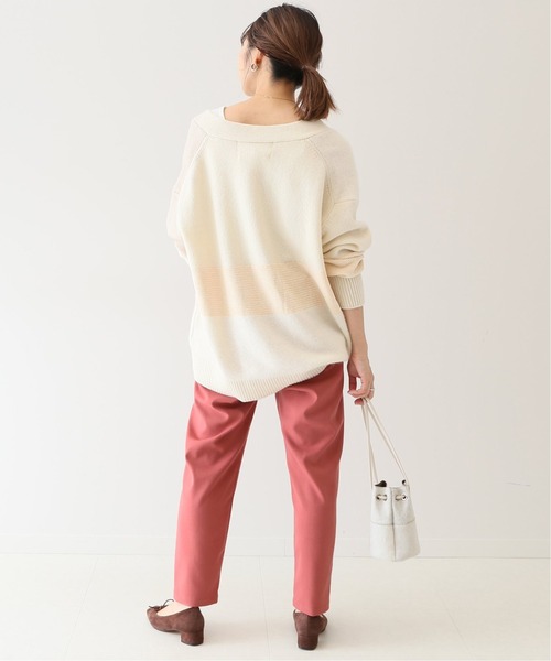 SLOBE IENA（スローブイエナ）の「ウォッシャブルサキソニーテーパードパンツ【手洗い可能/ウエストゴム】◆（その他パンツ・レディース・ブラック/グリーン/ピンク・38/40/36）」の11枚目の写真