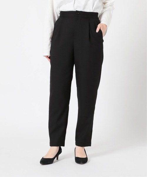 SLOBE IENA（スローブイエナ）の「ウォッシャブルサキソニーテーパードパンツ【手洗い可能/ウエストゴム】◆（その他パンツ・レディース・ブラック/グリーン/ピンク・38/40/36）」の13枚目の写真