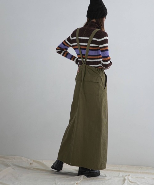 bohmal（ボマール）の「サスペンダー付きミリタリーロングスカート（スカート・レディース・カーキ/ブラック・FREE）」の13枚目の写真