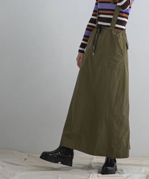 bohmal（ボマール）の「サスペンダー付きミリタリーロングスカート（スカート・レディース・カーキ/ブラック・FREE）」の15枚目の写真