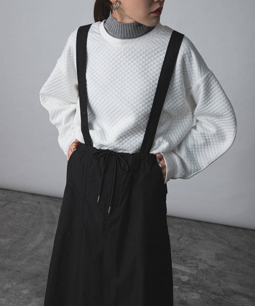 bohmal（ボマール）の「サスペンダー付きミリタリーロングスカート（スカート・レディース・カーキ/ブラック・FREE）」の4枚目の写真