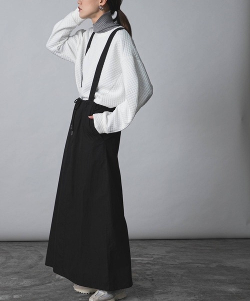 bohmal（ボマール）の「サスペンダー付きミリタリーロングスカート（スカート・レディース・カーキ/ブラック・FREE）」の7枚目の写真