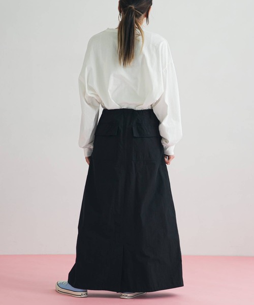 bohmal（ボマール）の「サスペンダー付きミリタリーロングスカート（スカート・レディース・カーキ/ブラック・FREE）」の16枚目の写真