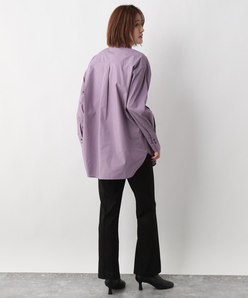 A part by（アパートバイ）の「SC＊バンドカラーシャツ　214564（シャツ/ブラウス・レディース・ブラック/オフホワイト/ブルー/パープル系その他・MEDIUM/SMALL/LARGE/XX-LARGE）」の14枚目の写真