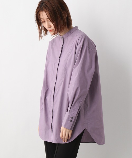 A part by（アパートバイ）の「SC＊バンドカラーシャツ　214564（シャツ/ブラウス・レディース・ブラック/オフホワイト/ブルー/パープル系その他・MEDIUM/SMALL/LARGE/XX-LARGE）」の8枚目の写真