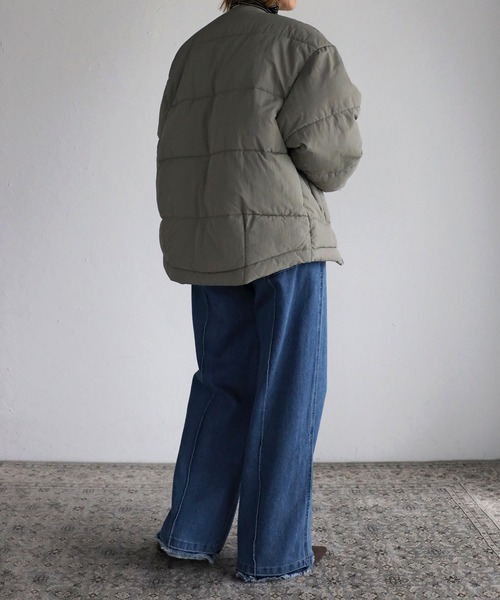 ノーカラーダウンコート（ダウンジャケット/コート）｜Bonjour Sagan