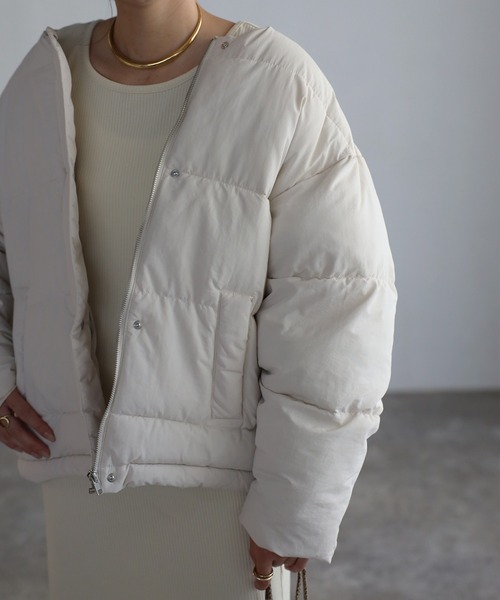 ノーカラーダウンコート（ダウンジャケット/コート）｜Bonjour Sagan