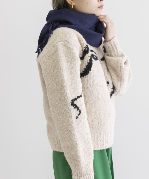 THE INOUE BROTHERS(ザイノウエブラザーズ)の「THE INOUE BROTHERS Brushed Scarf(マフラー・レディース・ホワイト系その他/ブルー系その他/キャメル/オレンジ/グレー/ブラック/ネイビー・ONE)」の5枚目の写真