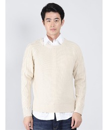 アレキサンダージュリアンメンズ/ALEXANDER JULIAN：MEN　ウォッシャブル ウール混ポップコーン クルーニット