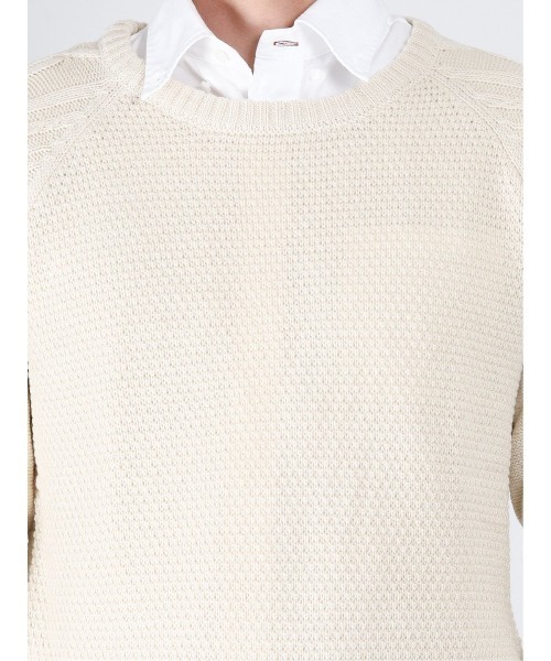 Alexander Julian（アレキサンダージュリアン）の「アレキサンダージュリアンメンズ/ALEXANDER JULIAN：MEN　ウォッシャブル ウール混ポップコーン クルーニット（ニット/セーター・メンズ・ネイビー/アイボリー・X-LARGE/LARGE/MEDIUM）」の13枚目の写真