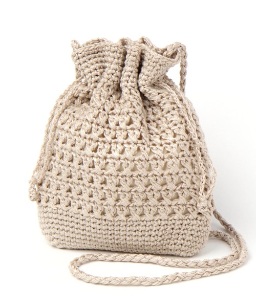 studio CLIP（スタディオクリップ）の「ニットクロシェショルダーバッグ（ショルダーバッグ・レディース・グレー/アイボリー/キャメル/ブラック/ブルー・FREE）」の3枚目の写真