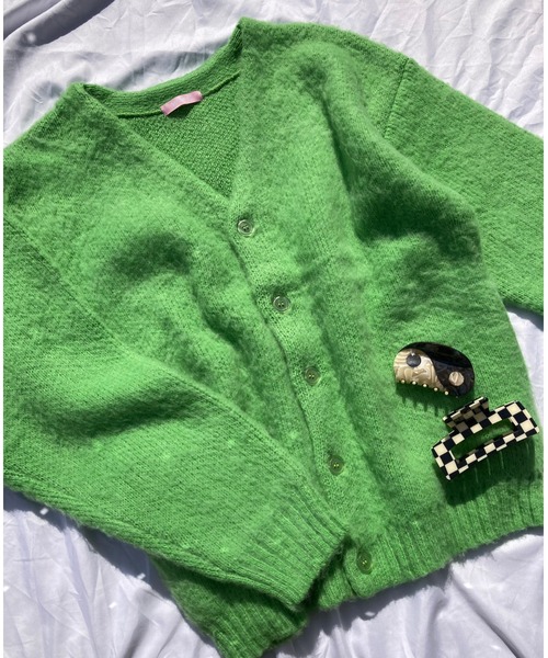 WC(ダブル シー)の「モヘアタッチビッグカーディガン(カーディガン/ボレロ・レディース・ブラック/ピンク/グリーン/ライトパープル/サックスブルー/ホワイト・FREE)」の3枚目の写真