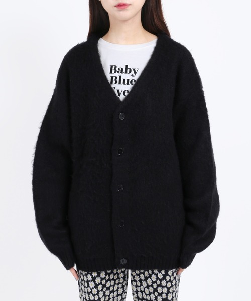 WC(ダブル シー)の「モヘアタッチビッグカーディガン(カーディガン/ボレロ・レディース・ブラック/ピンク/グリーン/ライトパープル/サックスブルー/ホワイト・FREE)」の18枚目の写真