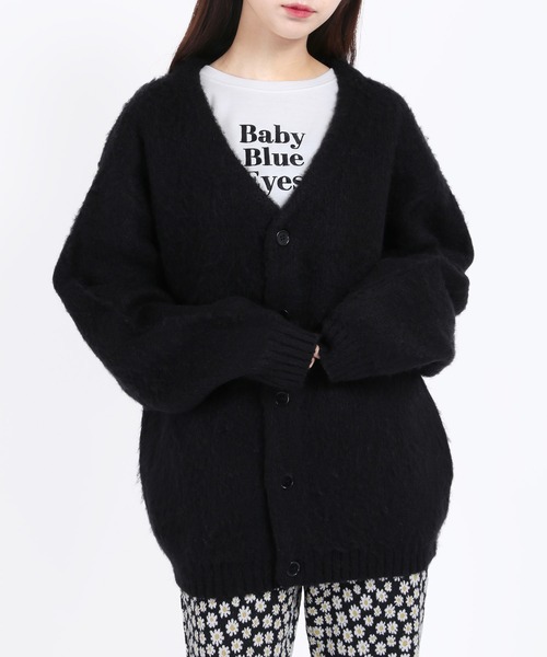 WC(ダブル シー)の「モヘアタッチビッグカーディガン(カーディガン/ボレロ・レディース・ブラック/ピンク/グリーン/ライトパープル/サックスブルー/ホワイト・FREE)」の16枚目の写真