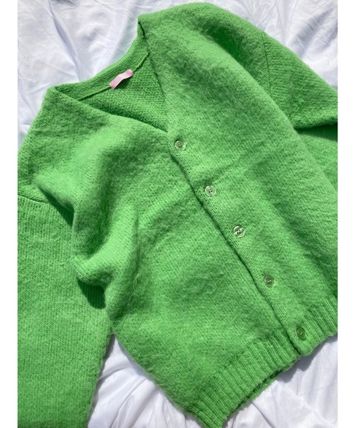 WC(ダブル シー)の「モヘアタッチビッグカーディガン(カーディガン/ボレロ・レディース・ブラック/ピンク/グリーン/ライトパープル/サックスブルー/ホワイト・FREE)」の8枚目の写真