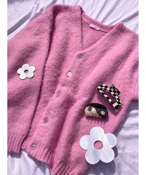 WC(ダブル シー)の「モヘアタッチビッグカーディガン(カーディガン/ボレロ・レディース・ブラック/ピンク/グリーン/ライトパープル/サックスブルー/ホワイト・FREE)」の15枚目の写真