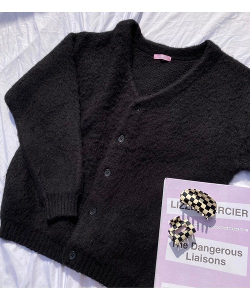 WC(ダブル シー)の「モヘアタッチビッグカーディガン(カーディガン/ボレロ・レディース・ブラック/ピンク/グリーン/ライトパープル/サックスブルー/ホワイト・FREE)」の14枚目の写真