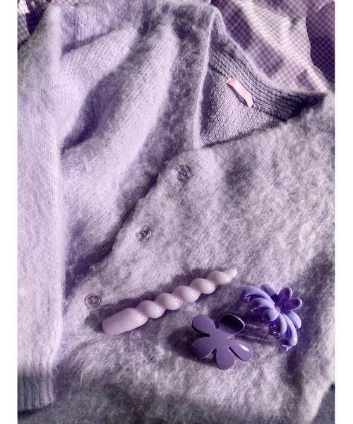 WC(ダブル シー)の「モヘアタッチビッグカーディガン(カーディガン/ボレロ・レディース・ブラック/ピンク/グリーン/ライトパープル/サックスブルー/ホワイト・FREE)」の7枚目の写真