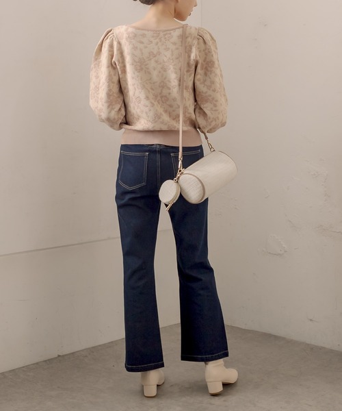 OLIVE des OLIVE（オリーブデオリーブ）の「【WEB限定】お花ふくれジャガードニット（ニット/セーター・レディース・ブラック/サックスブルー/アイボリー/グレー・FREE）」の7枚目の写真