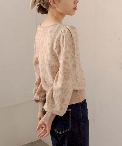 OLIVE des OLIVE（オリーブデオリーブ）の「【WEB限定】お花ふくれジャガードニット（ニット/セーター・レディース・ブラック/サックスブルー/アイボリー/グレー・FREE）」の9枚目の写真