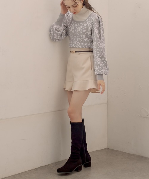 OLIVE des OLIVE（オリーブデオリーブ）の「【WEB限定】お花ふくれジャガードニット（ニット/セーター・レディース・ブラック/サックスブルー/アイボリー/グレー・FREE）」の12枚目の写真