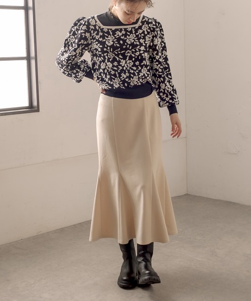 OLIVE des OLIVE（オリーブデオリーブ）の「【WEB限定】お花ふくれジャガードニット（ニット/セーター・レディース・ブラック/サックスブルー/アイボリー/グレー・FREE）」の16枚目の写真