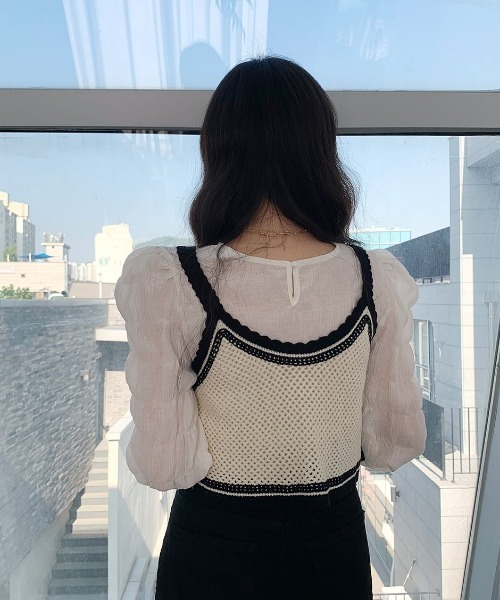 chuu（チュー）の「CHUU サニーレイヤードBlouse & Bustier Set（シャツ/ブラウス・レディース・アイボリー・FREE）」の8枚目の写真