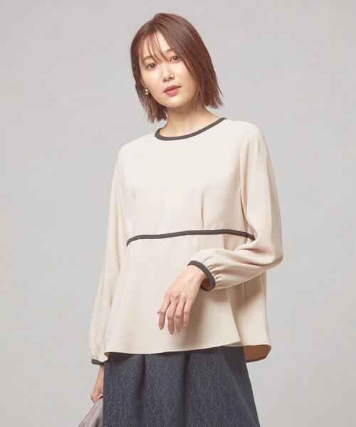 closet story（クローゼットストーリー）の「＜closet story（クローゼットストーリー）＞ハイショクパイピング プルオーバー ブラウス（シャツ/ブラウス・レディース・ライトブルー/ネイビー/ナチュラル・FREE）」の2枚目の写真