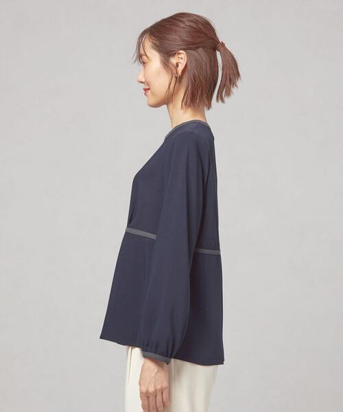 closet story（クローゼットストーリー）の「＜closet story（クローゼットストーリー）＞ハイショクパイピング プルオーバー ブラウス（シャツ/ブラウス・レディース・ライトブルー/ネイビー/ナチュラル・FREE）」の5枚目の写真