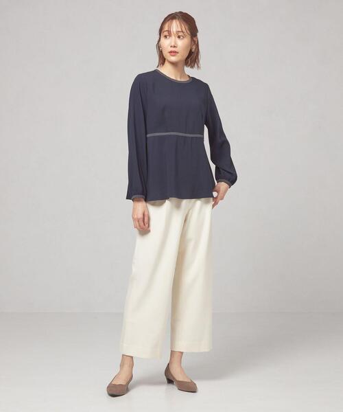 closet story（クローゼットストーリー）の「＜closet story（クローゼットストーリー）＞ハイショクパイピング プルオーバー ブラウス（シャツ/ブラウス・レディース・ライトブルー/ネイビー/ナチュラル・FREE）」の7枚目の写真