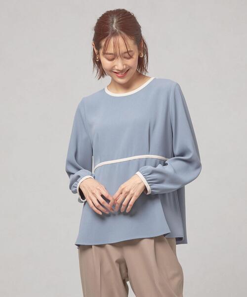 closet story（クローゼットストーリー）の「＜closet story（クローゼットストーリー）＞ハイショクパイピング プルオーバー ブラウス（シャツ/ブラウス・レディース・ライトブルー/ネイビー/ナチュラル・FREE）」の11枚目の写真