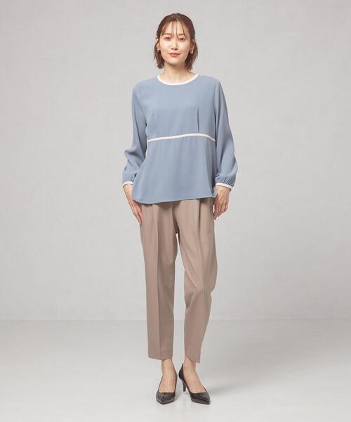 closet story（クローゼットストーリー）の「＜closet story（クローゼットストーリー）＞ハイショクパイピング プルオーバー ブラウス（シャツ/ブラウス・レディース・ライトブルー/ネイビー/ナチュラル・FREE）」の16枚目の写真