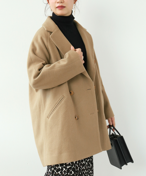 Simplicite（サンプリシテ）の「Pコート◆（その他アウター・レディース・ブラック/カーキ/アイボリー・FREE）」の3枚目の写真