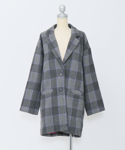 AS KNOW AS PINKY（アズノゥアズピンキー）の「上品フォルムコクーンコート（チェスターコート・レディース・ホワイト系その他/グレー系その他/ブラウン系その他・FREE）」の4枚目の写真