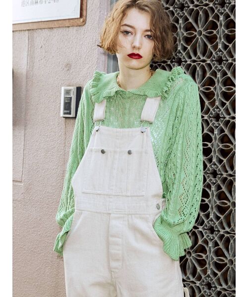 jouetie（ジュエティ）の「フリルカラーケーブル2WAYカーディガン（カーディガン/ボレロ・レディース・ブラック/ピンク/ブルー/グリーン・MEDIUM）」の3枚目の写真