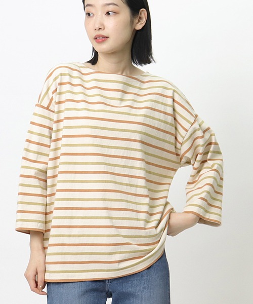 nappalm(ナップパーム)の「【 nappalm / ナップパーム 】 天竺バスクボーダーシャツ 411920259 NPP(Tシャツ/カットソー・レディース・ピンク/イエロー/グリーン/その他2/その他3/その他1/ネイビー・FREE)」の1枚目の写真