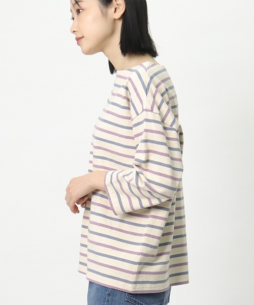 nappalm(ナップパーム)の「【 nappalm / ナップパーム 】 天竺バスクボーダーシャツ 411920259 NPP(Tシャツ/カットソー・レディース・ピンク/イエロー/グリーン/その他2/その他3/その他1/ネイビー・FREE)」の6枚目の写真