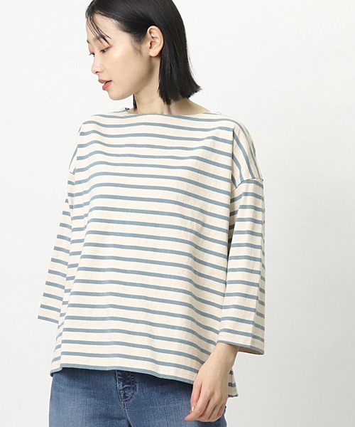 nappalm(ナップパーム)の「【 nappalm / ナップパーム 】 天竺バスクボーダーシャツ 411920259 NPP(Tシャツ/カットソー・レディース・ピンク/イエロー/グリーン/その他2/その他3/その他1/ネイビー・FREE)」の2枚目の写真