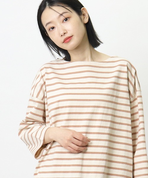 nappalm(ナップパーム)の「【 nappalm / ナップパーム 】 天竺バスクボーダーシャツ 411920259 NPP(Tシャツ/カットソー・レディース・ピンク/イエロー/グリーン/その他2/その他3/その他1/ネイビー・FREE)」の19枚目の写真