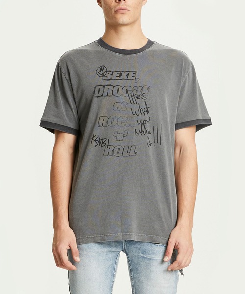 KSUBI(スビ)の「KSUBI SEXE KASH SS RINGER TEE (5000007172/5000007171)(Tシャツ/カットソー・メンズ・ホワイト/チャコールグレー・MEDIUM/LARGE)」の1枚目の写真
