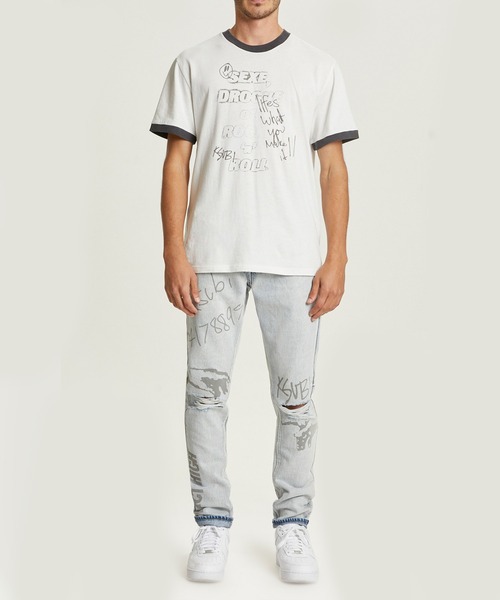 KSUBI(スビ)の「KSUBI SEXE KASH SS RINGER TEE (5000007172/5000007171)(Tシャツ/カットソー・メンズ・ホワイト/チャコールグレー・MEDIUM/LARGE)」の4枚目の写真