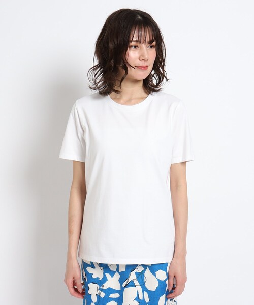 COUP DE CHANCE（クードシャンス）の「【洗える/日本製】刺繍ロゴTシャツ（Tシャツ/カットソー・レディース・ホワイト/ブラック/ベージュ・40/38/36/34）」の4枚目の写真