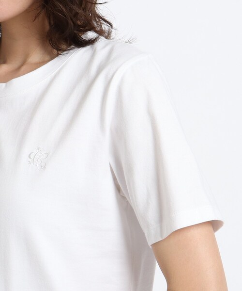 COUP DE CHANCE（クードシャンス）の「【洗える/日本製】刺繍ロゴTシャツ（Tシャツ/カットソー・レディース・ホワイト/ブラック/ベージュ・40/38/36/34）」の8枚目の写真
