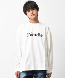 jetudieプリント袖リブロングTシャツ