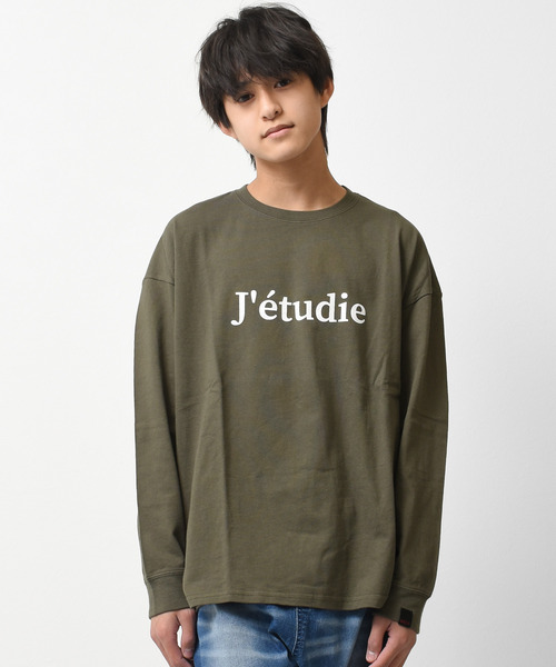 RAT EFFECT（ラットエフェクト）の「jetudieプリント袖リブロングTシャツ（Tシャツ/カットソー・キッズ・カーキ/サックスブルー/オフホワイト/ブラック/グレイッシュベージュ/チャコールグレー・160/130/150/140/120）」の5枚目の写真