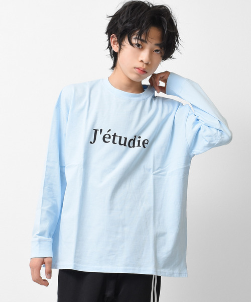 RAT EFFECT（ラットエフェクト）の「jetudieプリント袖リブロングTシャツ（Tシャツ/カットソー・キッズ・カーキ/サックスブルー/オフホワイト/ブラック/グレイッシュベージュ/チャコールグレー・160/130/150/140/120）」の6枚目の写真