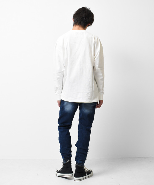 RAT EFFECT（ラットエフェクト）の「jetudieプリント袖リブロングTシャツ（Tシャツ/カットソー・キッズ・カーキ/サックスブルー/オフホワイト/ブラック/グレイッシュベージュ/チャコールグレー・160/130/150/140/120）」の9枚目の写真