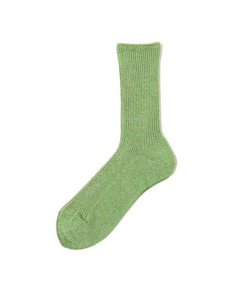 BEAMS LIGHTS（ビームスライツ）の「BEAMS LIGHTS / グリッター リブ ソックス（ソックス/靴下・レディース・ゴールド/グリーン/オレンジ系その他・ONE SIZE）」の2枚目の写真